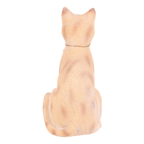 Kočka s mašlí - figurka z polyresinu, imitace dřeva