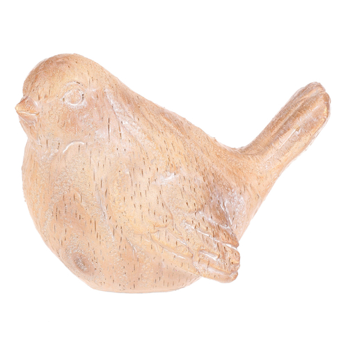 Ptáček - figurka z polyresinu, imitace dřeva