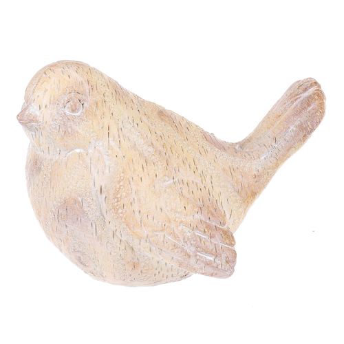 Ptáček - figurka z polyresinu, imitace dřeva