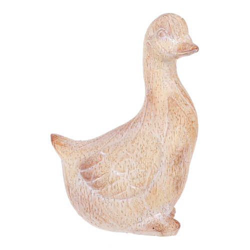 Kachna - figurka z magnesia, vel. S, imitace dřeva