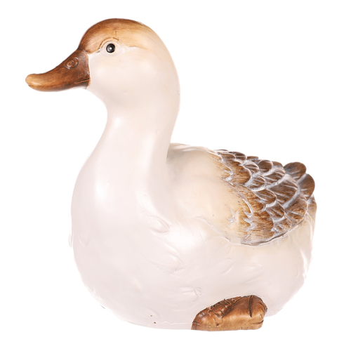 Kachna - keramická figurka, vel. M, bílo-hnědá