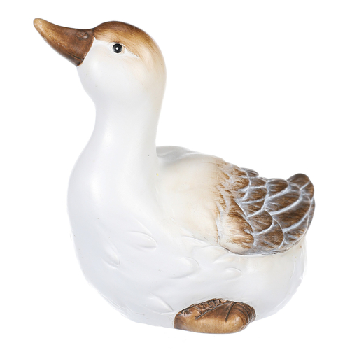 Kachna - keramická figurka, vel. S, bílo-hnědá