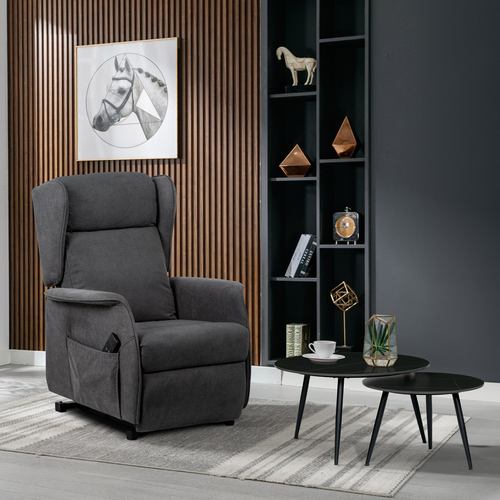 Konferenční stolek 80x80x45cm, slinutá keramika, mramor, AHG-403 BK