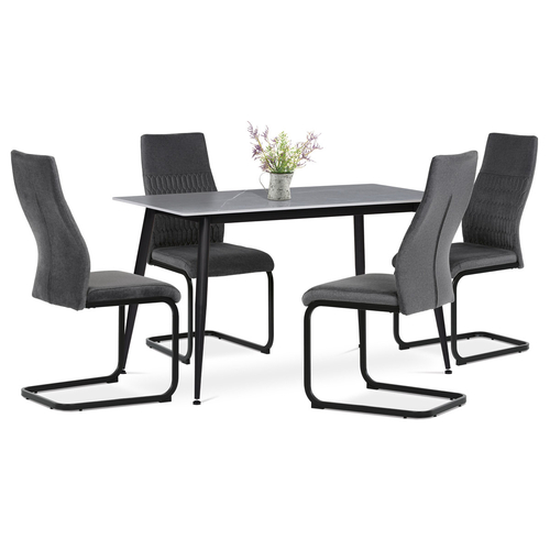 Jídelní stůl 130x70cm, keramika, mramor, HT-403M GREY