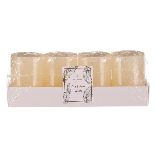 Svíčka bez vůně - parafín, barva krémová, cena za balení (4 ks)