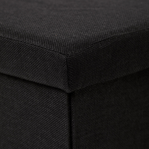 Taburet s úložným prostorem, černá, látka, TAB-461 BK2