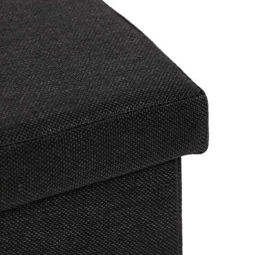 Taburet s úložným prostorem, černá, látka, TAB-461 BK2