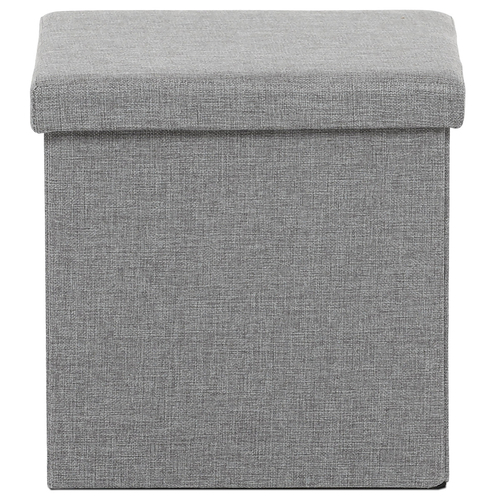 Taburet s úložným prostorem, šedá, látka, TAB-461 GREY2
