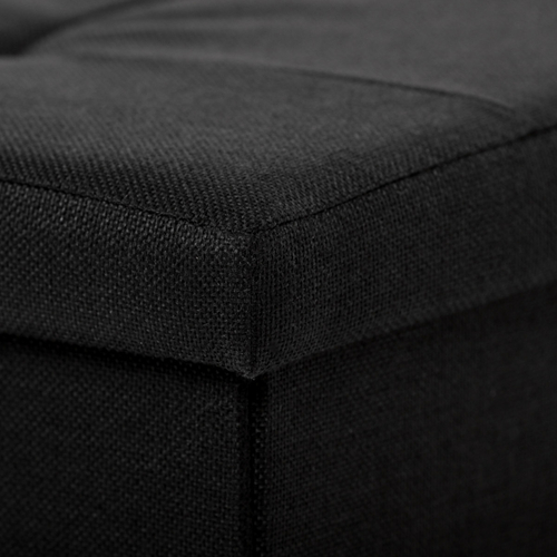 Taburet s úložným prostorem, černá, látka, TAB-462 BK2