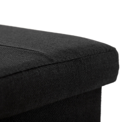 Taburet s úložným prostorem, černá, látka, TAB-462 BK2