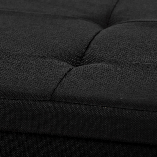 Taburet s úložným prostorem, černá, látka, TAB-462 BK2