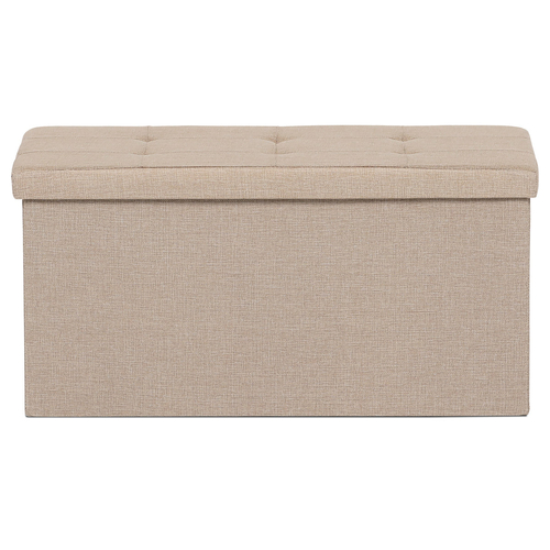 Taburet s úložným prostorem, béžová, látka, TAB-462 CRM2