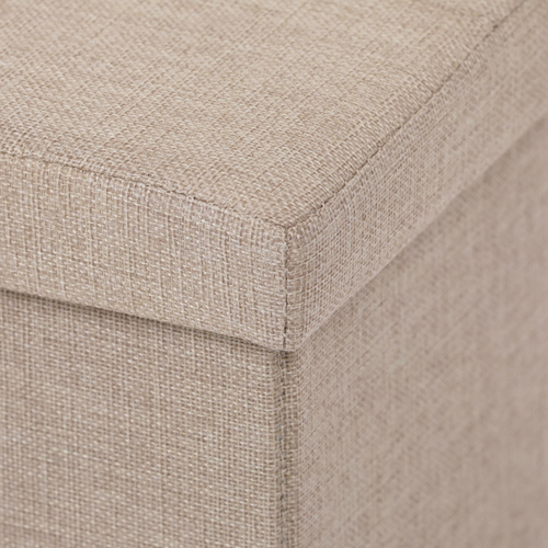 Taburet s úložným prostorem, béžová, látka, TAB-462 CRM2