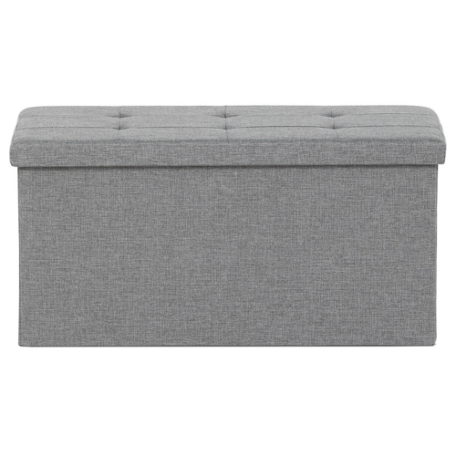 Taburet s úložným prostorem, šedá, jemně hrubá látka, TAB-462 GREY2