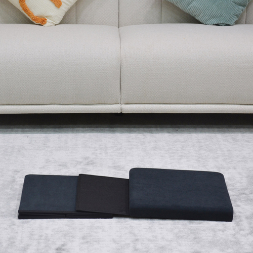 Taburet s úložným prostorem, černá, manšestrová látka, TAB-471 BK6