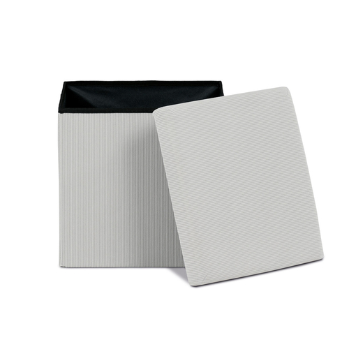 Taburet s úložným prostorem, krémová, manšestrová látka, TAB-471 CRM6