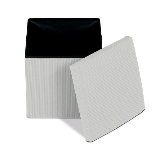 Taburet s úložným prostorem, krémová, manšestrová látka, TAB-471 CRM6