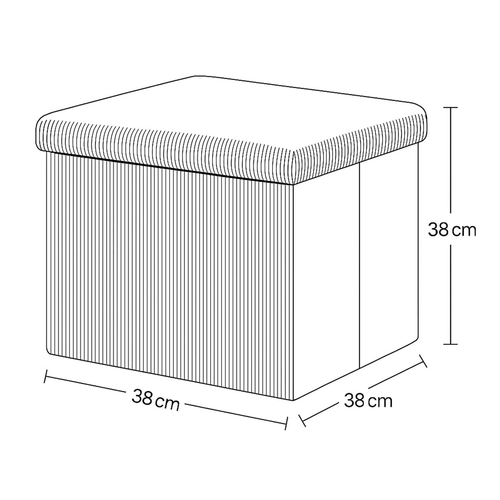 Taburet s úložným prostorem, krémová, manšestrová látka, TAB-471 CRM6