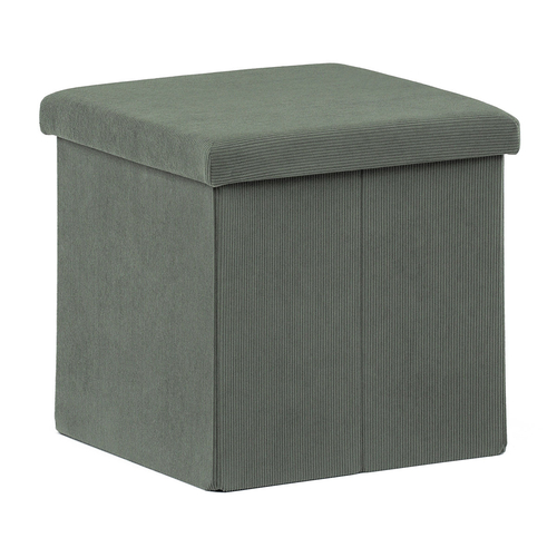 Taburet s úložným prostorem, zelená, manšestrová látka, TAB-471 GRN6