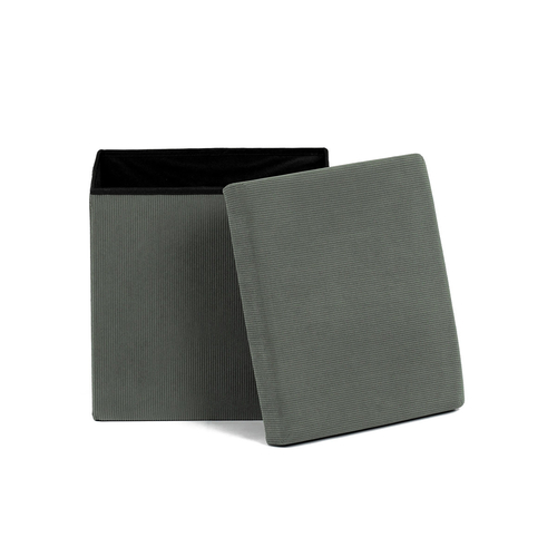 Taburet s úložným prostorem, zelená, manšestrová látka, TAB-471 GRN6