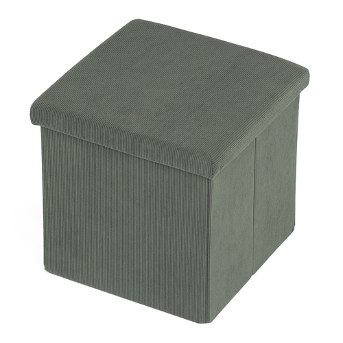 Taburet s úložným prostorem, zelená, manšestrová látka, TAB-471 GRN6