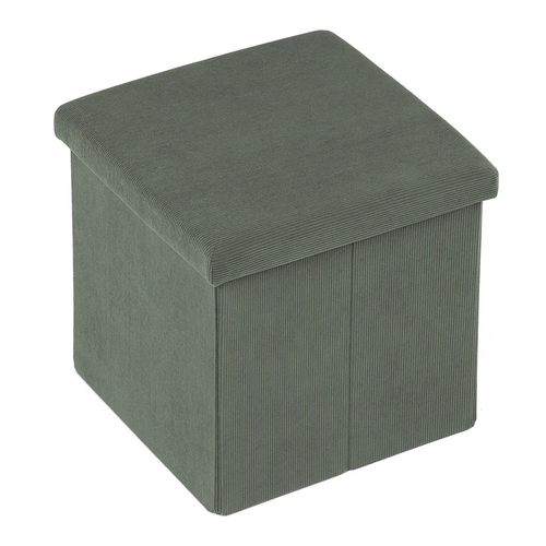 Taburet s úložným prostorem, zelená, manšestrová látka, TAB-471 GRN6