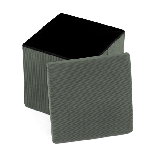 Taburet s úložným prostorem, zelená, manšestrová látka, TAB-471 GRN6