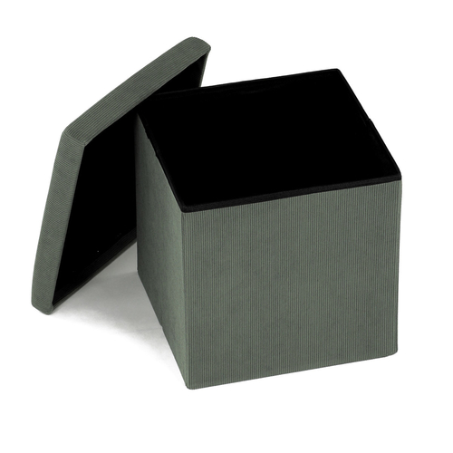 Taburet s úložným prostorem, zelená, manšestrová látka, TAB-471 GRN6