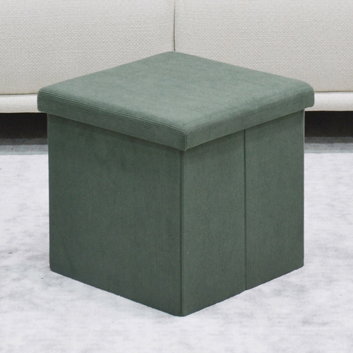 Taburet s úložným prostorem, zelená, manšestrová látka, TAB-471 GRN6