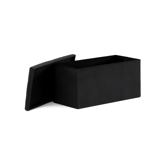 Taburet s úložným prostorem, černá, manšestrová látka, TAB-472 BK6