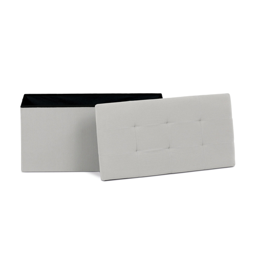 Taburet s úložným prostorem, krémová, manšestrová látka, TAB-472 CRM6