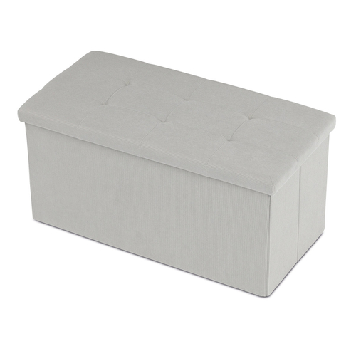 Taburet s úložným prostorem, krémová, manšestrová látka, TAB-472 CRM6