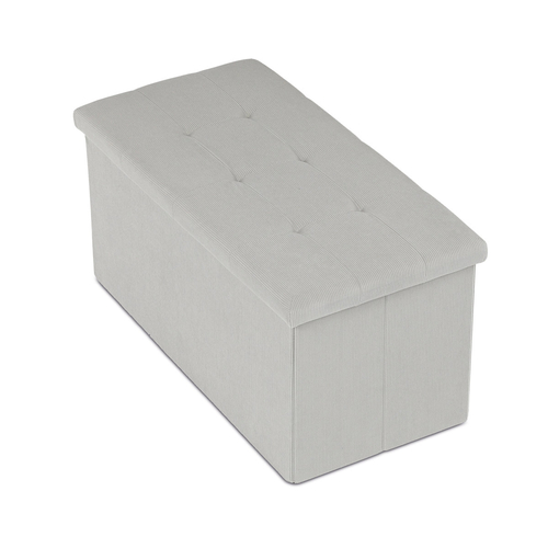 Taburet s úložným prostorem, krémová, manšestrová látka, TAB-472 CRM6