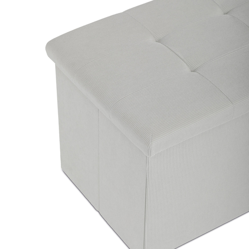 Taburet s úložným prostorem, krémová, manšestrová látka, TAB-472 CRM6