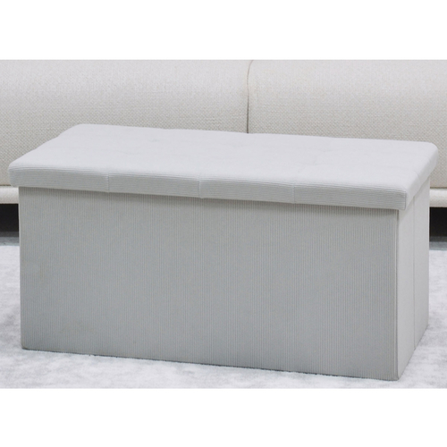 Taburet s úložným prostorem, krémová, manšestrová látka, TAB-472 CRM6