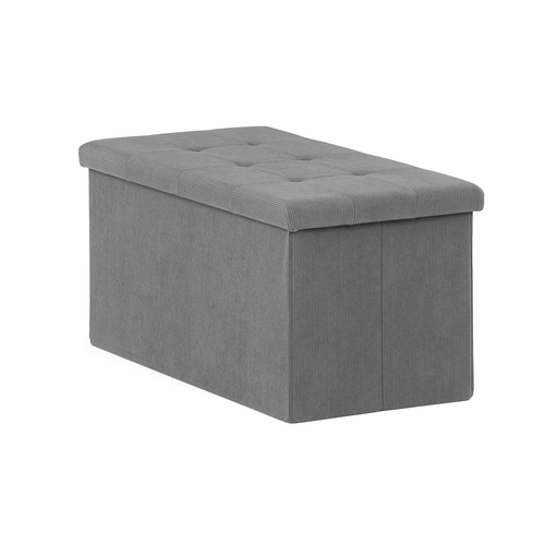 Taburet s úložným prostorem, šedá, manšestrová látka, TAB-472 GREY6