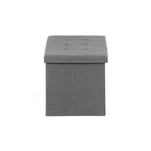 Taburet s úložným prostorem, šedá, manšestrová látka, TAB-472 GREY6