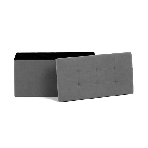 Taburet s úložným prostorem, šedá, manšestrová látka, TAB-472 GREY6