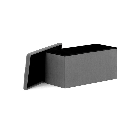 Taburet s úložným prostorem, šedá, manšestrová látka, TAB-472 GREY6