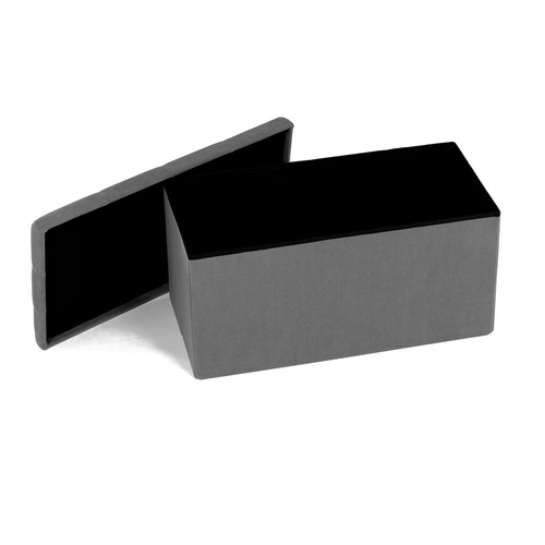 Taburet s úložným prostorem, šedá, manšestrová látka, TAB-472 GREY6