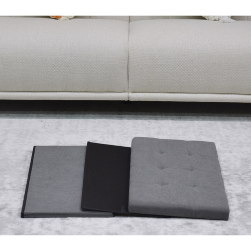 Taburet s úložným prostorem, šedá, manšestrová látka, TAB-472 GREY6