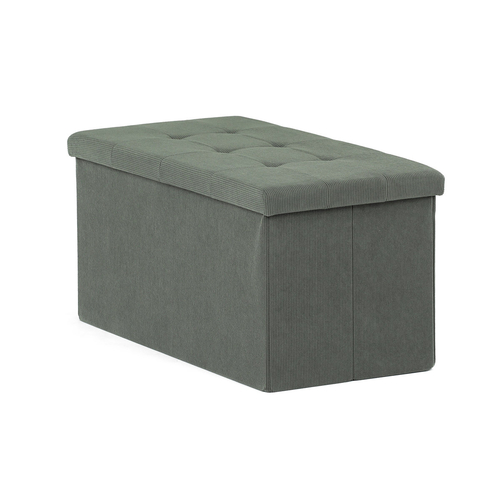 Taburet s úložným prostorem, zelená, manšestrová látka, TAB-472 GRN6