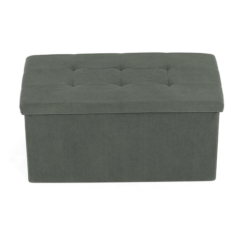 Taburet s úložným prostorem, zelená, manšestrová látka, TAB-472 GRN6