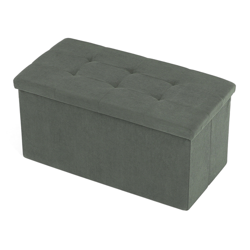 Taburet s úložným prostorem, zelená, manšestrová látka, TAB-472 GRN6