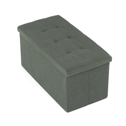 Taburet s úložným prostorem, zelená, manšestrová látka, TAB-472 GRN6