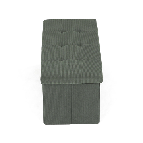 Taburet s úložným prostorem, zelená, manšestrová látka, TAB-472 GRN6