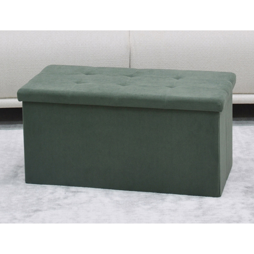 Taburet s úložným prostorem, zelená, manšestrová látka, TAB-472 GRN6