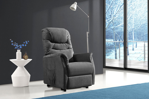 Polohovací křeslo, elektrické kabelové ovládání, šedá, látka, TV-1171 GREY2