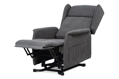Polohovací křeslo, elektrické kabelové ovládání, šedá, látka, TV-1190 GREY2