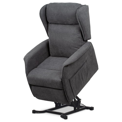 Polohovací křeslo, elektrické kabelové ovládání, šedá, látka, TV-1190 GREY2